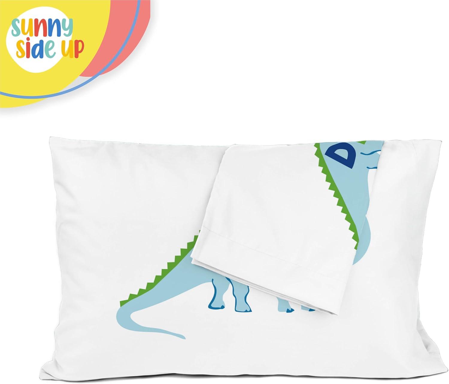 Kids Standard White Dinosaur Microfiber Pillowcase Set