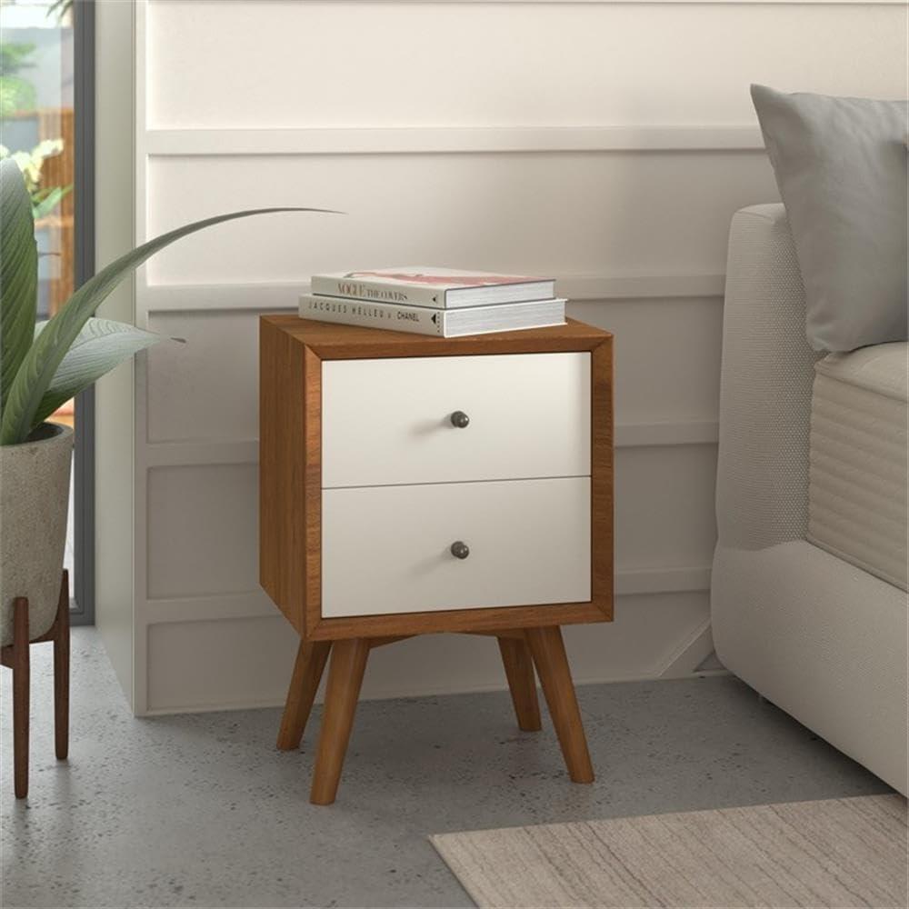 Williams 2 - Drawer Nightstand in Acorn/White