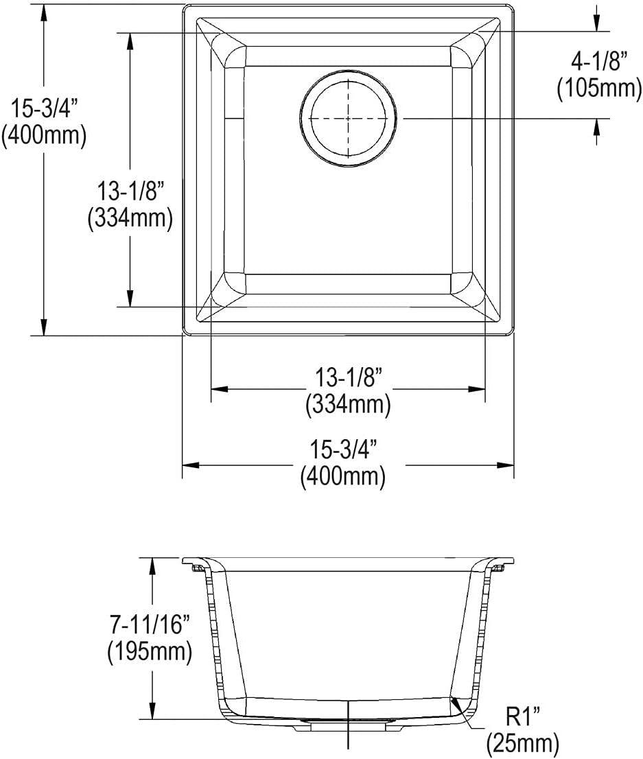 White Quartz Classic Single Bowl Dual Mount Bar Sink