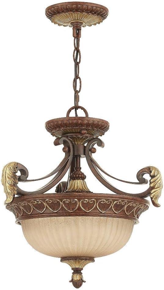 Livex Lighting Villa Verona 2 - Light Pendant in  Verona Bronze/Aged Gold Leaf