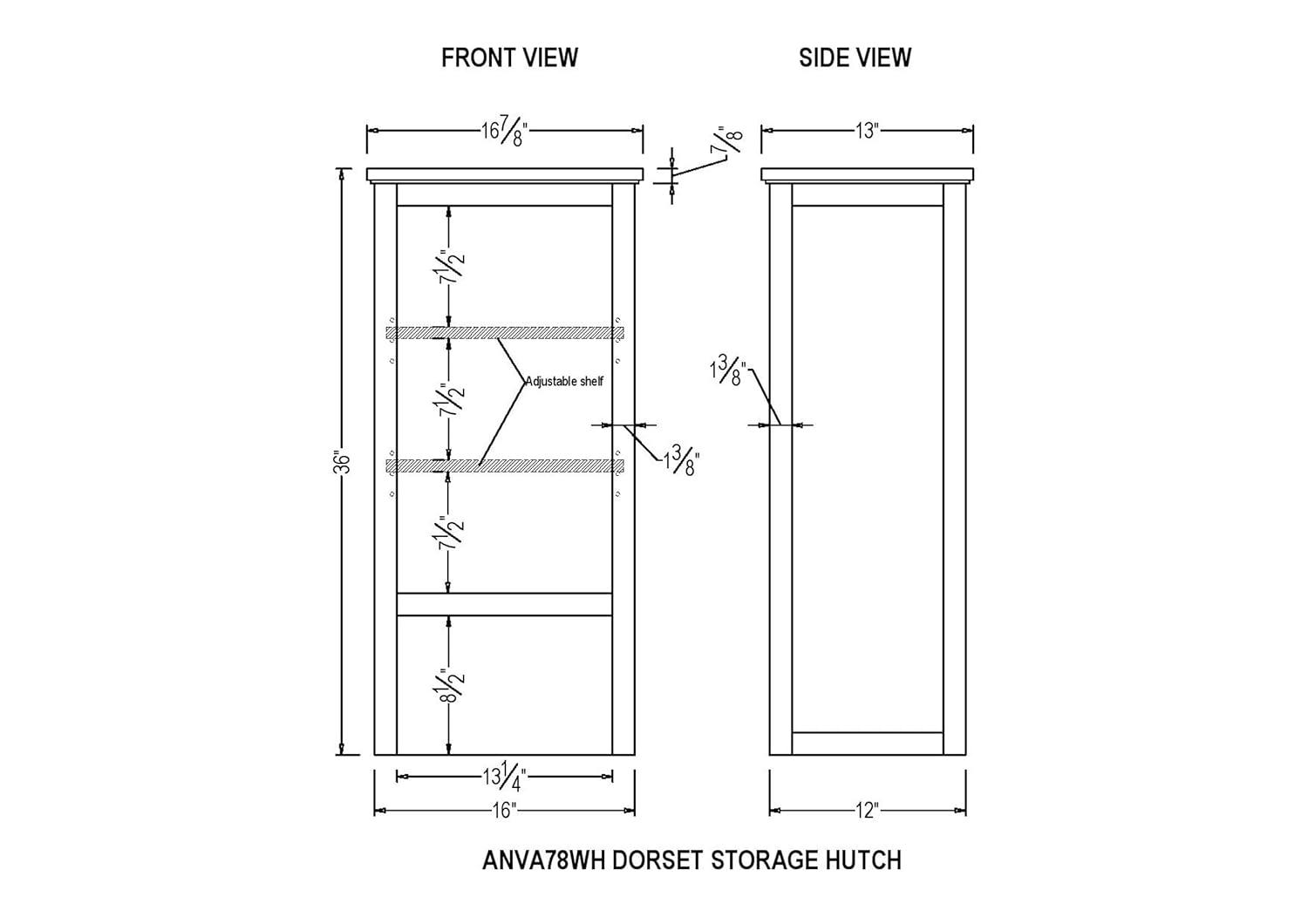 Dorset Bathroom Storage Tower with Open Upper Shelves and Lower Cabinet - Alaterre Furniture