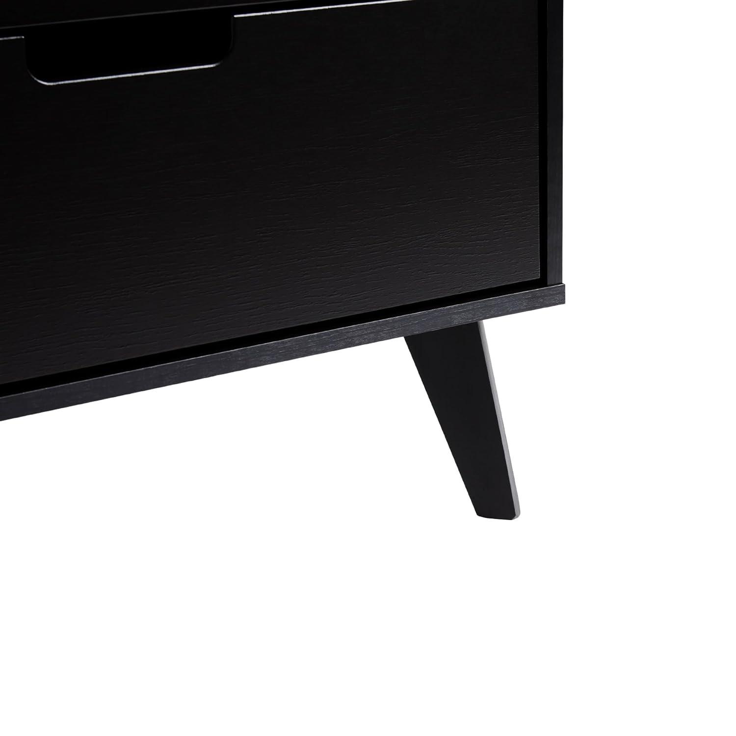Walker Edison Simple Wood 6 Drawer Dresser with Cut Out Handles - Black