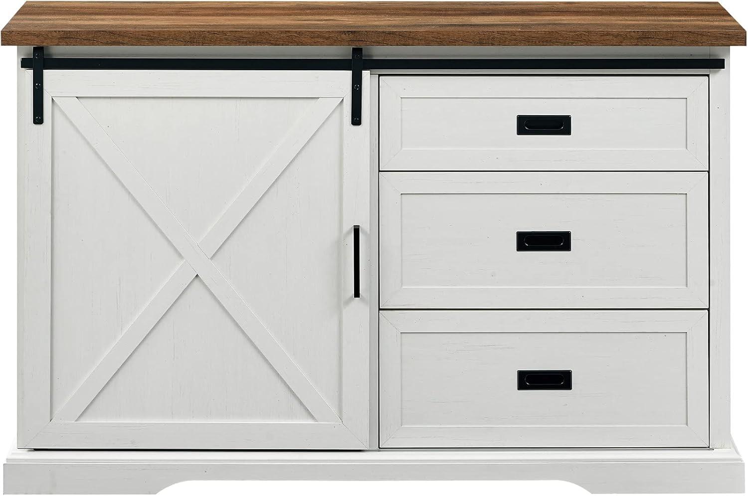 Highland Dunes Analaura 56" Wide Sliding Door Sideboard with 3 Drawers