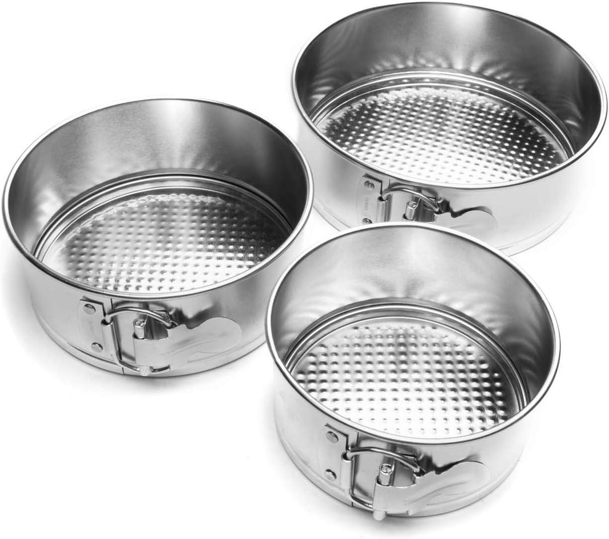 Steel Non-Stick Round Springform Pan Set, 3-Piece