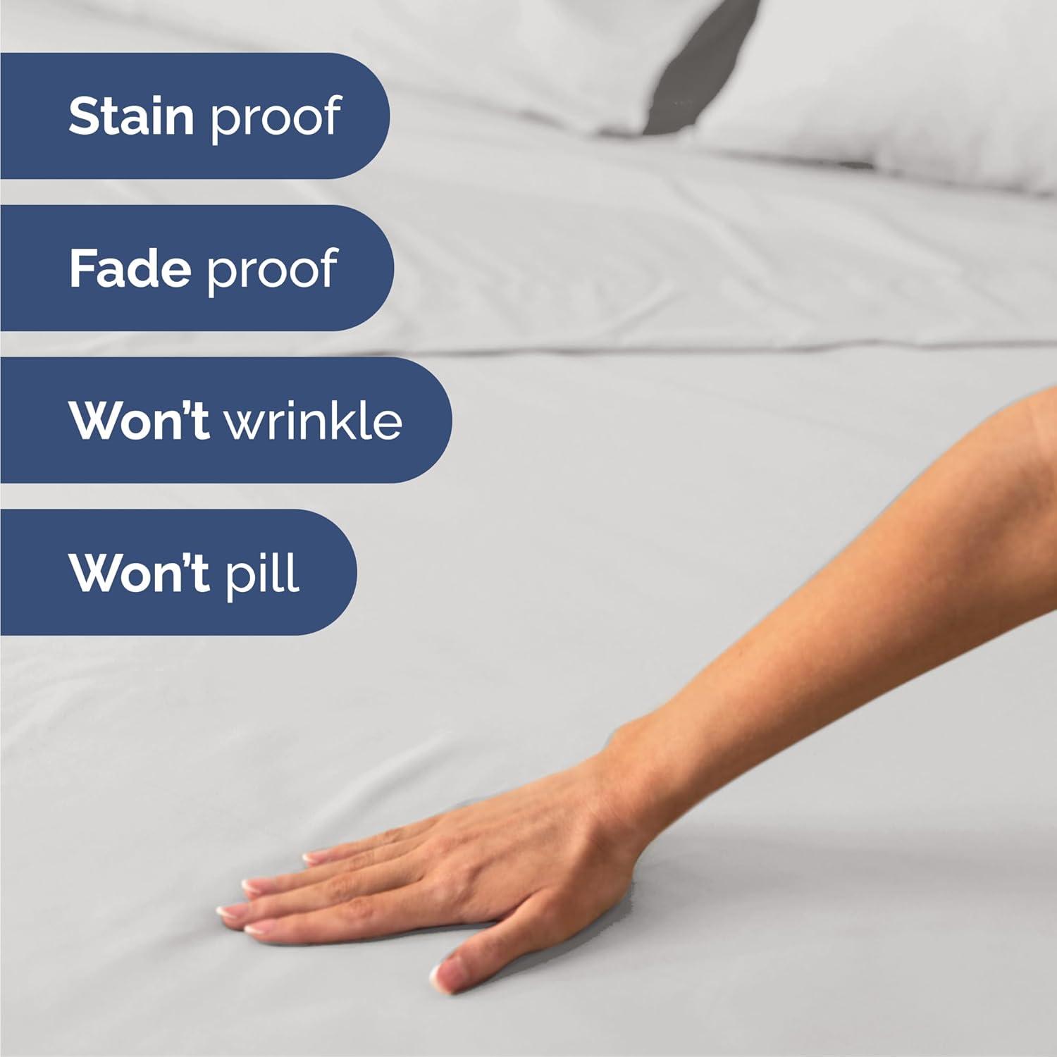 CGK Linens 4 Piece Sheet Set Premium Cooling, Soft & Wrinkle Free Sheet Set