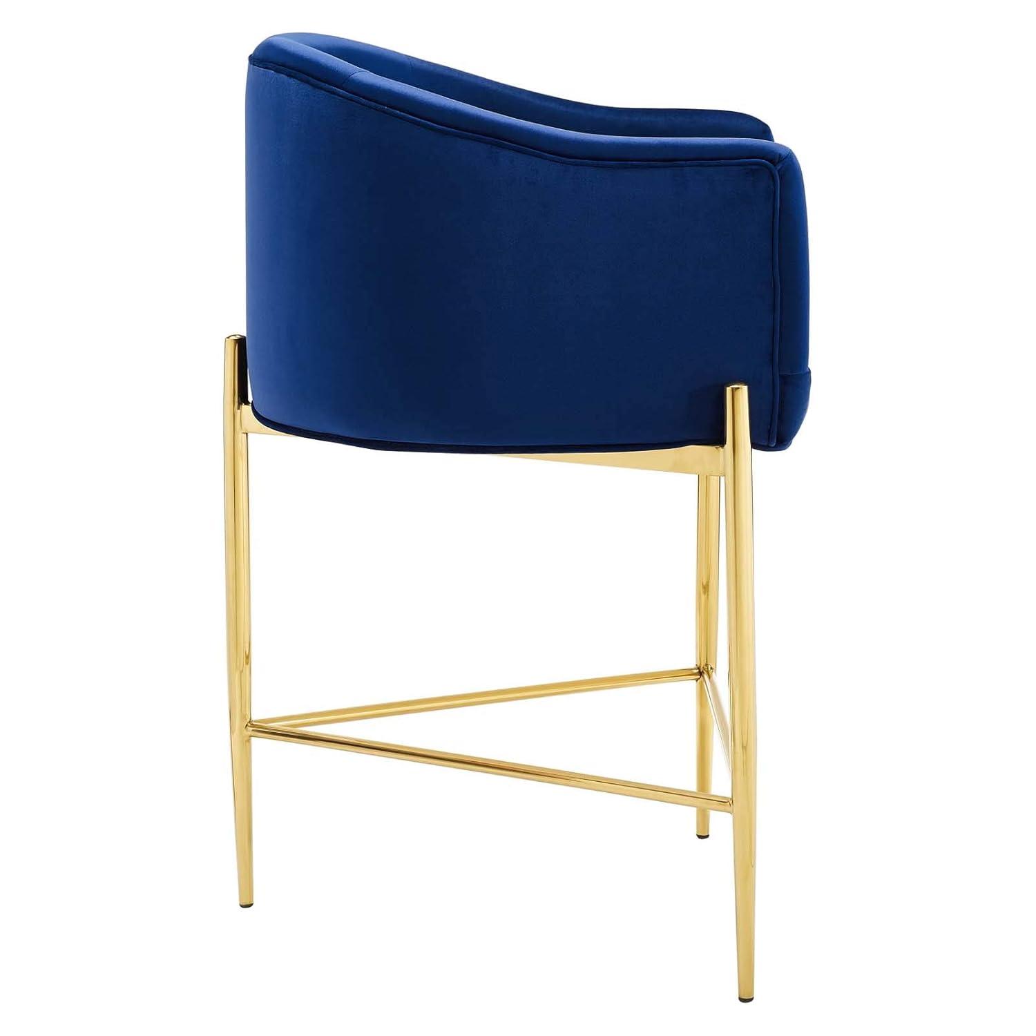 Modway Savour Tufted Counter Stool in Navy