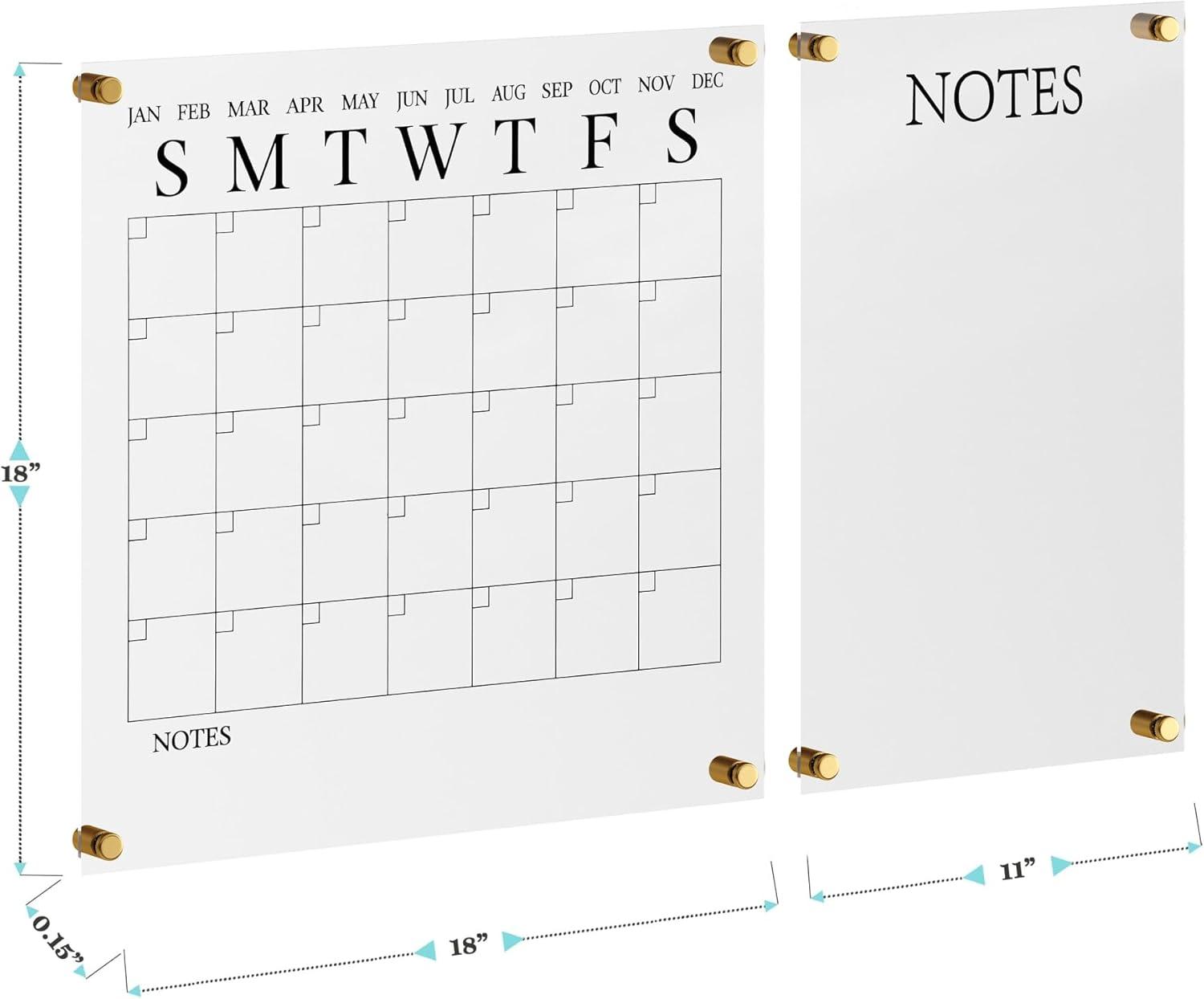 Thomas Martha Stewart Acrylic Wall Calendar and Notes Board with Marker and Mounting Hardware