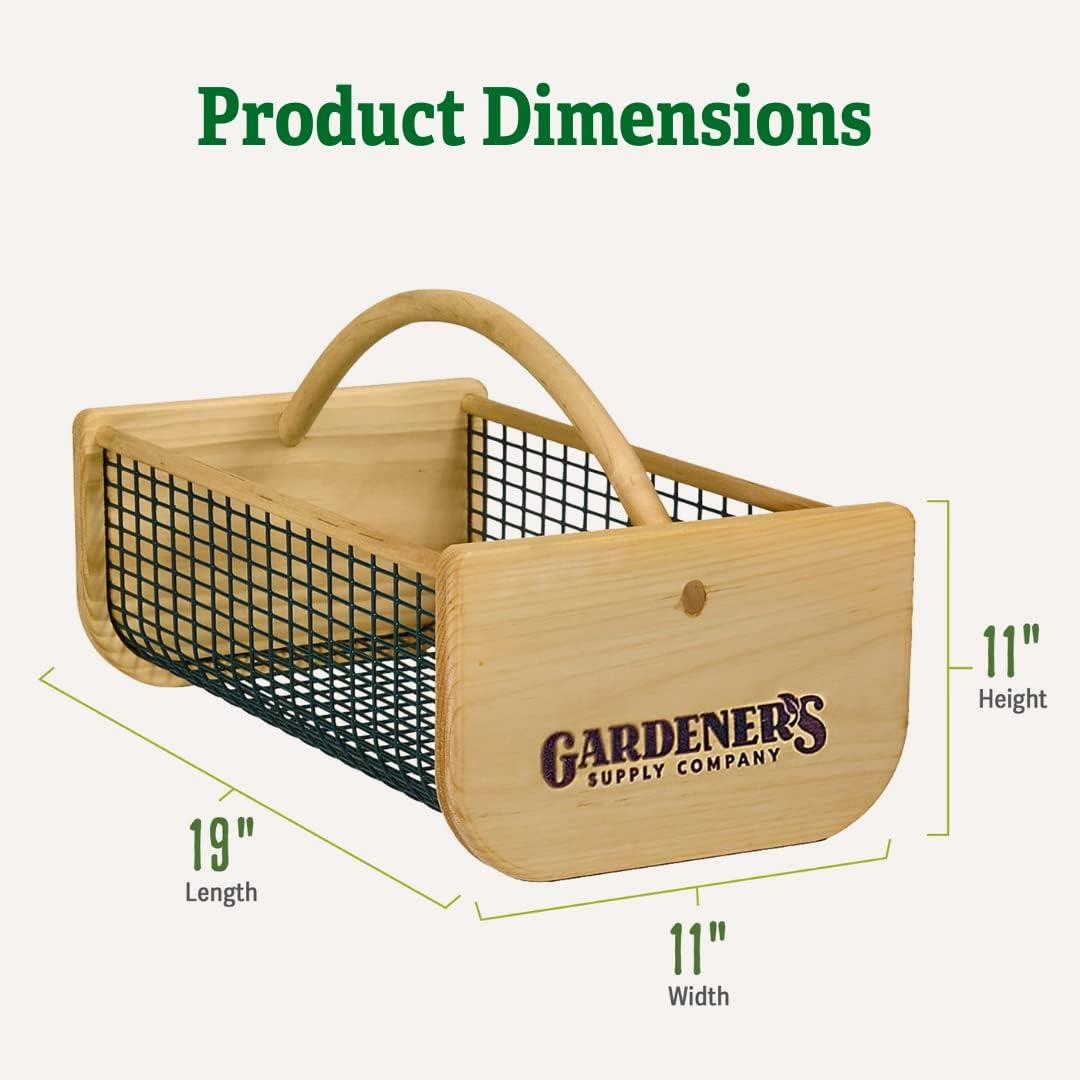 Gardeners Supply Company Garden Hod Harvest Basket | Versatile Gardening Fruits & Vegetables Gathering Basket | Natural Smooth Pine - Maple Frame &