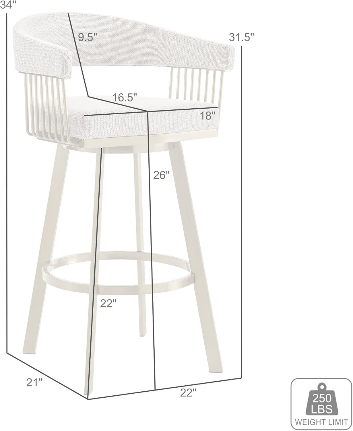 Chelsea 26" Swivel Counter Stool with Gold Brushed Stainless Steel and Taupe Fabric