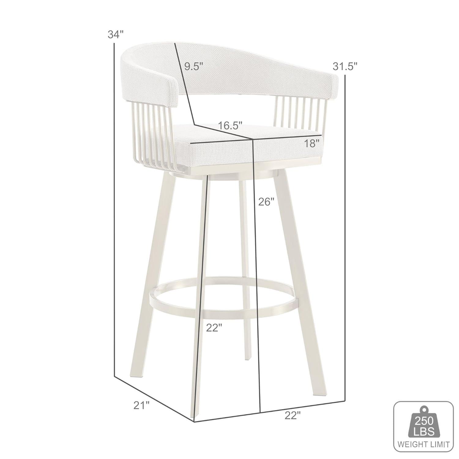 Chelsea 26" Swivel Counter Stool with Gold Brushed Stainless Steel and Taupe Fabric