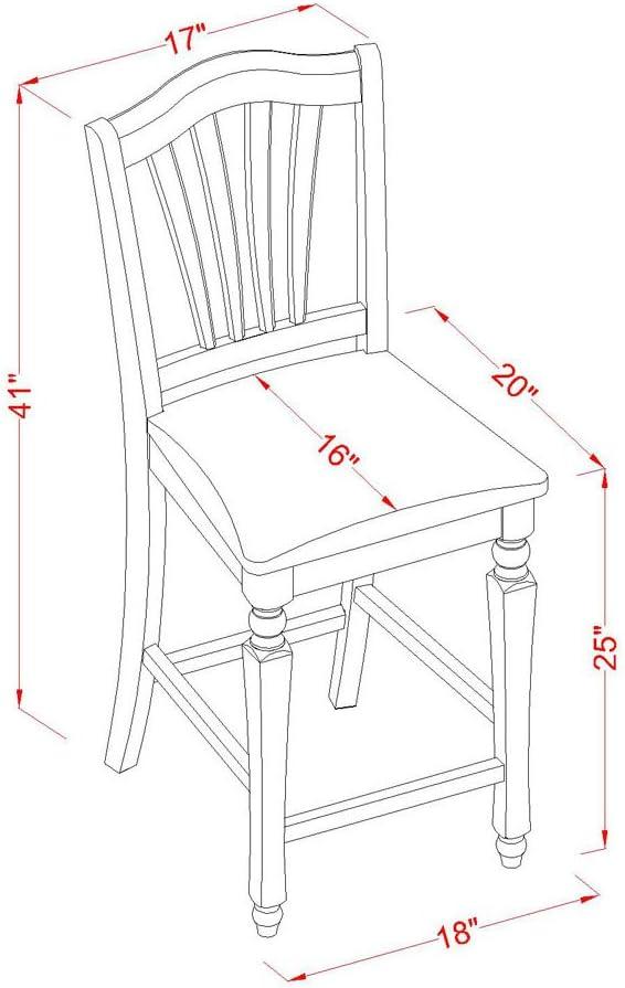 East West Furniture Pub 3-piece Pub Table and Dining Chair Set in Black/Cherry