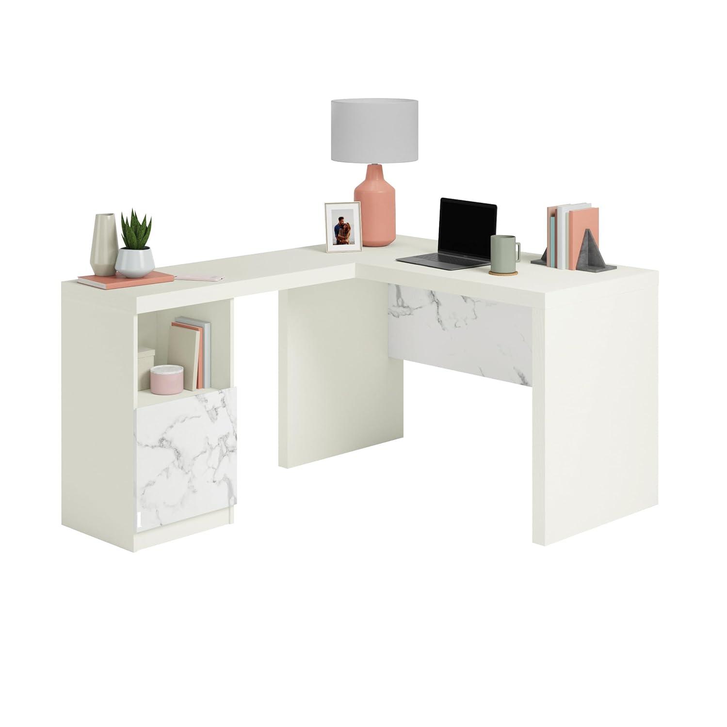 Sauder Hudson Court L Desk Pearl Oak