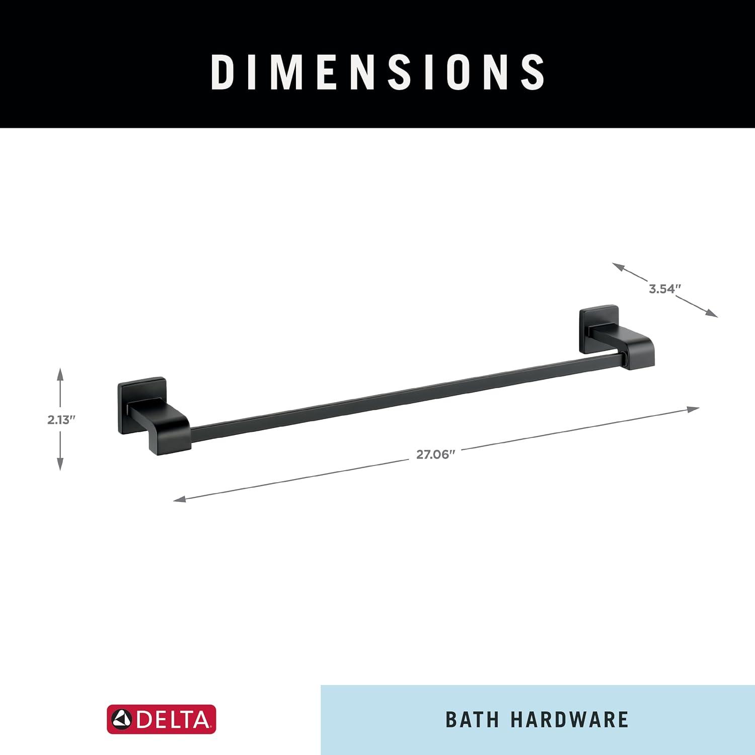 Delta Ara 24 in. Wall Mount Towel Bar Bath Hardware Accessory in Matte Black 77524-BL