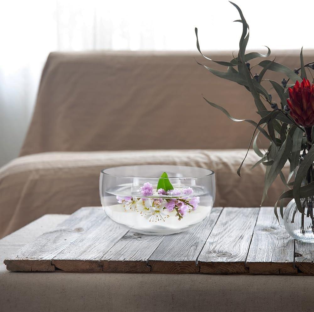 Clear Round Glass Bowl for Flowers and Candles