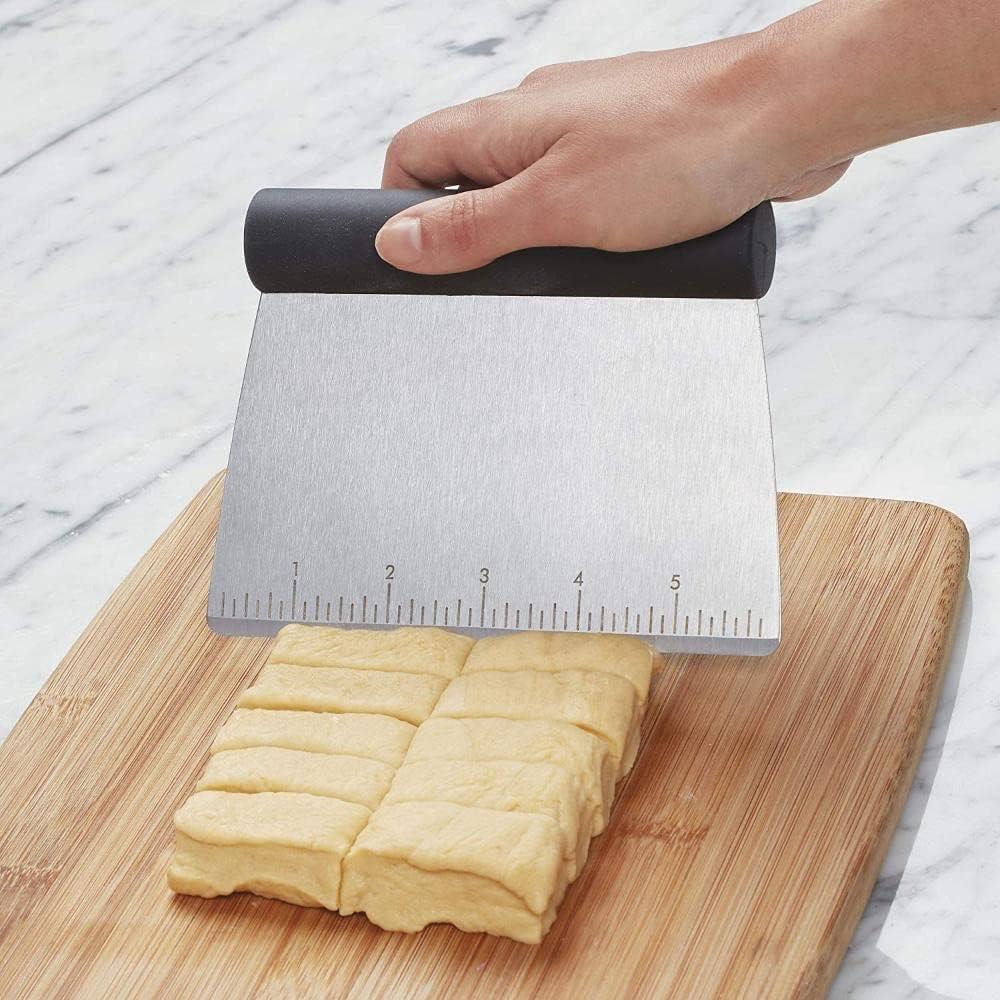 KitchenAid Black Stainless Steel Pastry Scraper with Measurement Scale