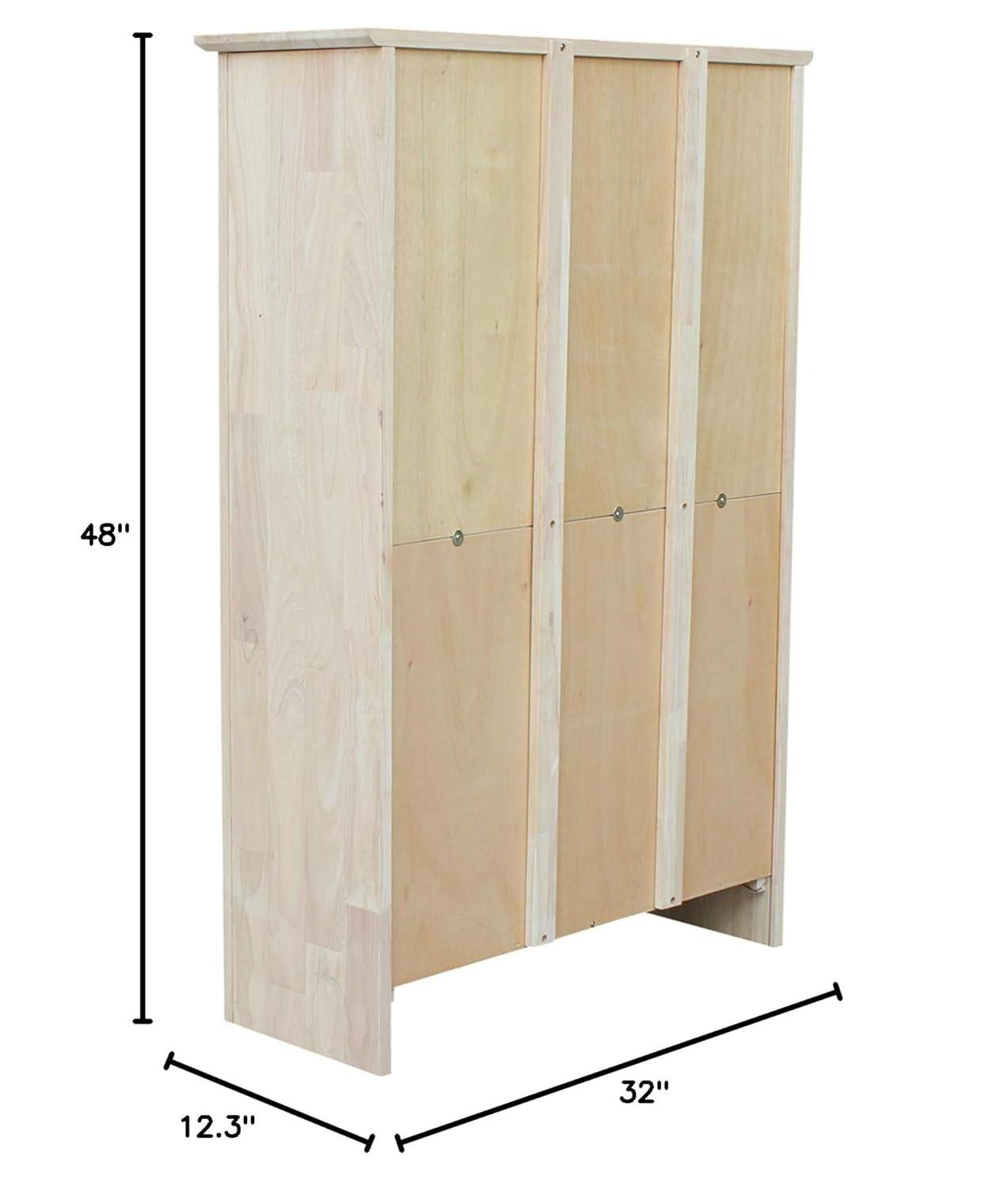 48" Shaker Bookshelf Unfinished - International Concepts: Solid Parawood, 4-Shelf Storage