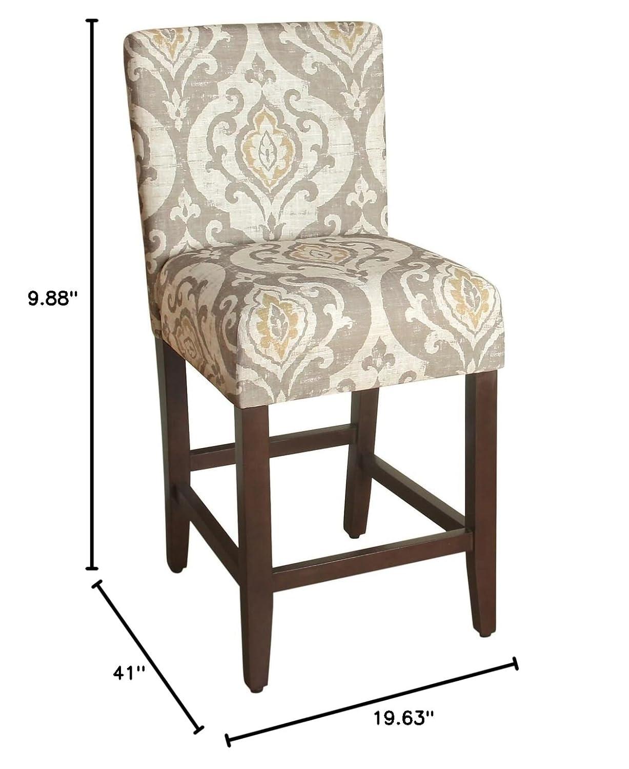 HomePop 24" Counter Height Barstool Natural : Upholstered, Wood Legs, Easy to Assemble