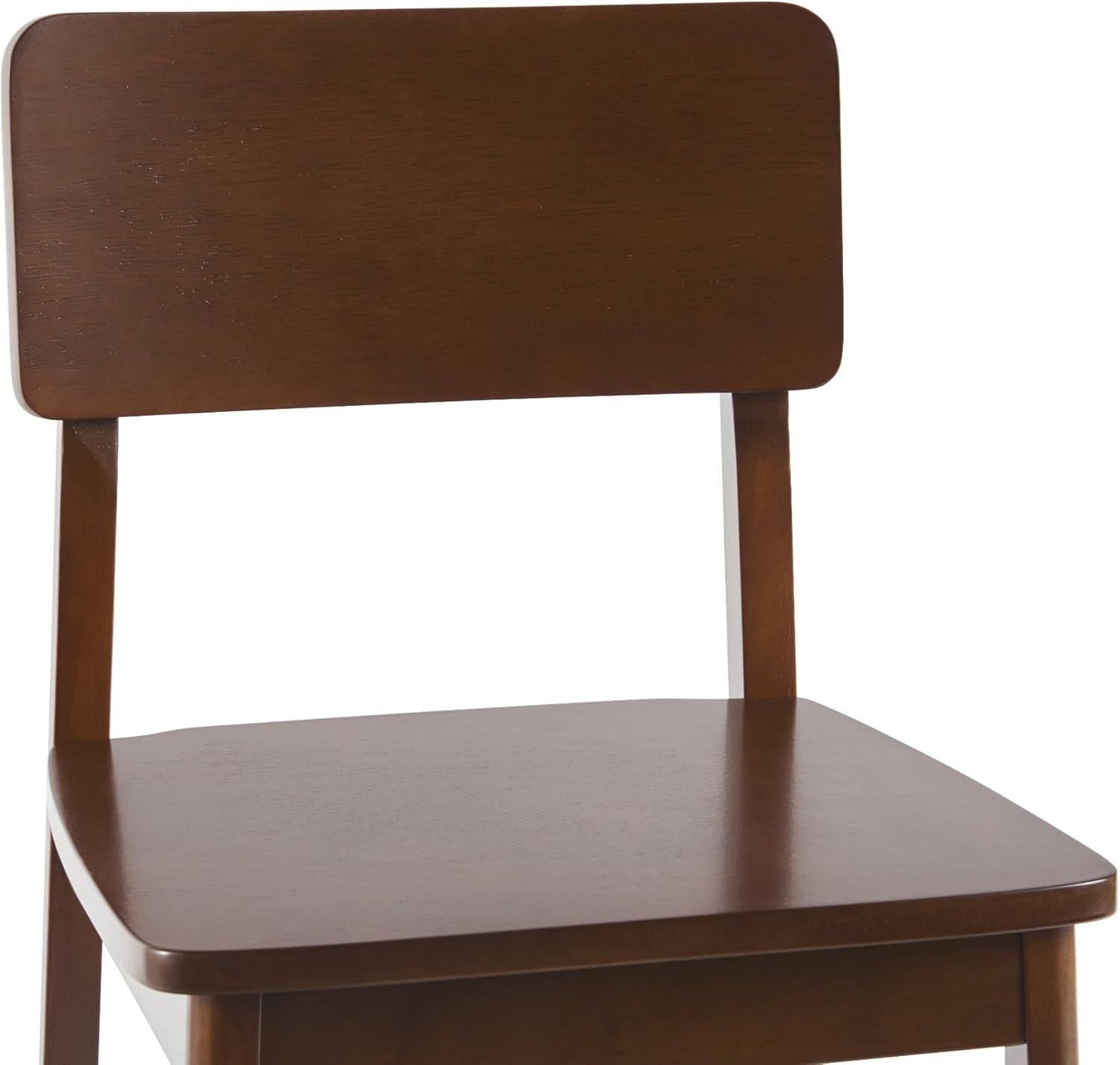 Walker Edison Minimalist Solid Wood Counter Stool, Set of 2, Walnut