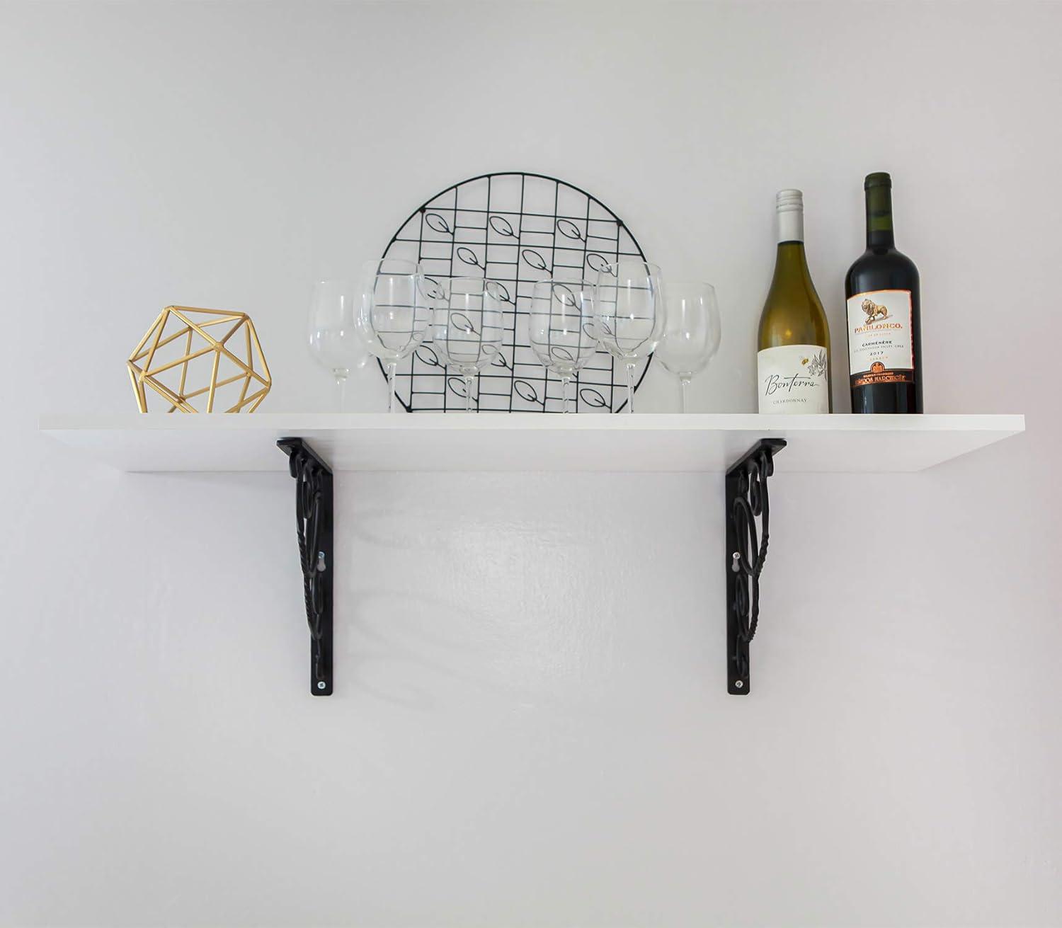 (Pair) Achla Designs Decorative Scroll Shelf Brackets Wrought Iron B-21