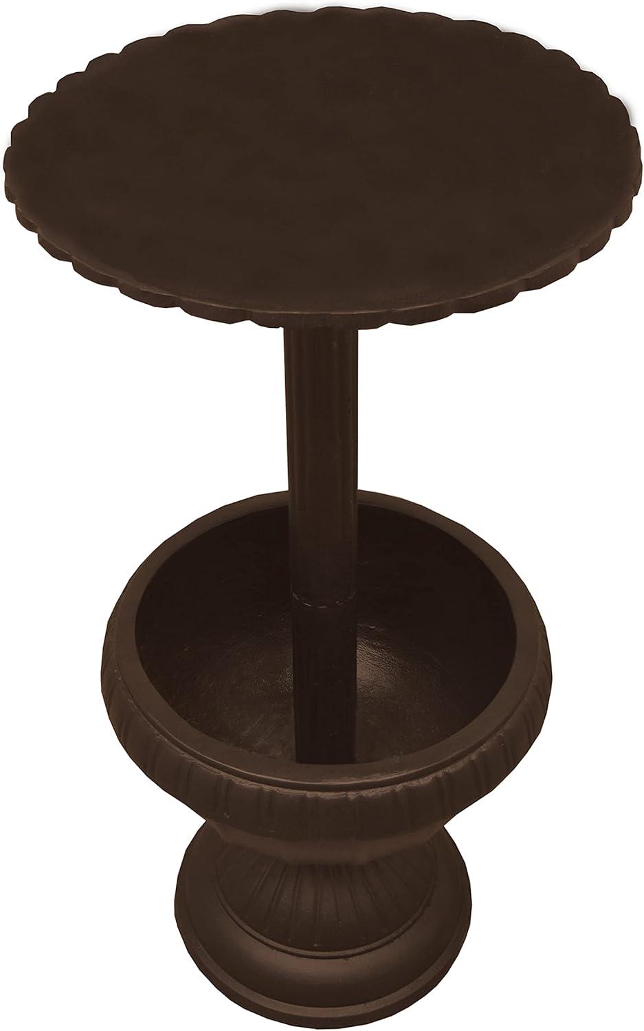 Ornate Cast Aluminum 35" Bird Bath with Planter - Brown - Oakland Living: Traditional Style, Easy Setup