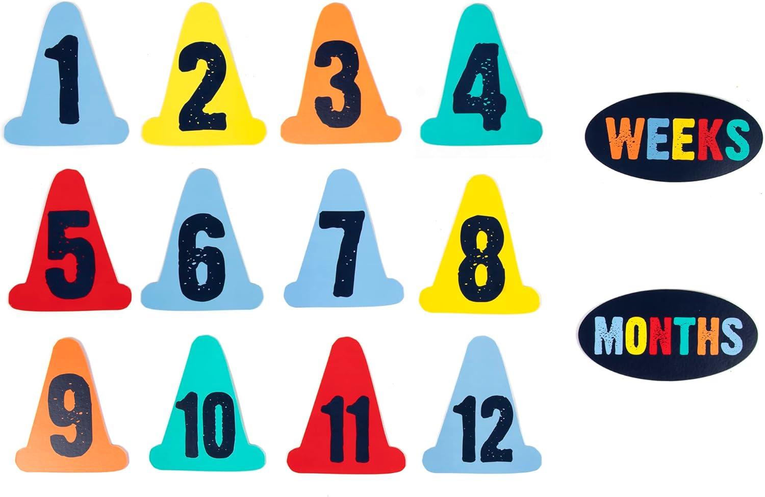 Baby Weekly, Monthly Milestone Blanket for Baby Boys and Girls with Month & Week Markers for Swaddling and Baby Photo Props (Baby Builder)