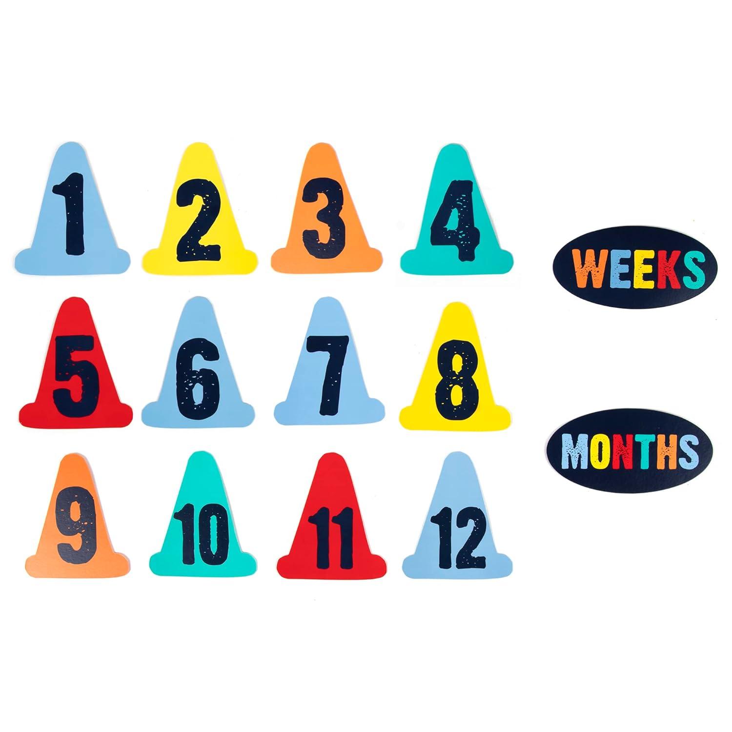 Baby Weekly, Monthly Milestone Blanket for Baby Boys and Girls with Month & Week Markers for Swaddling and Baby Photo Props (Baby Builder)