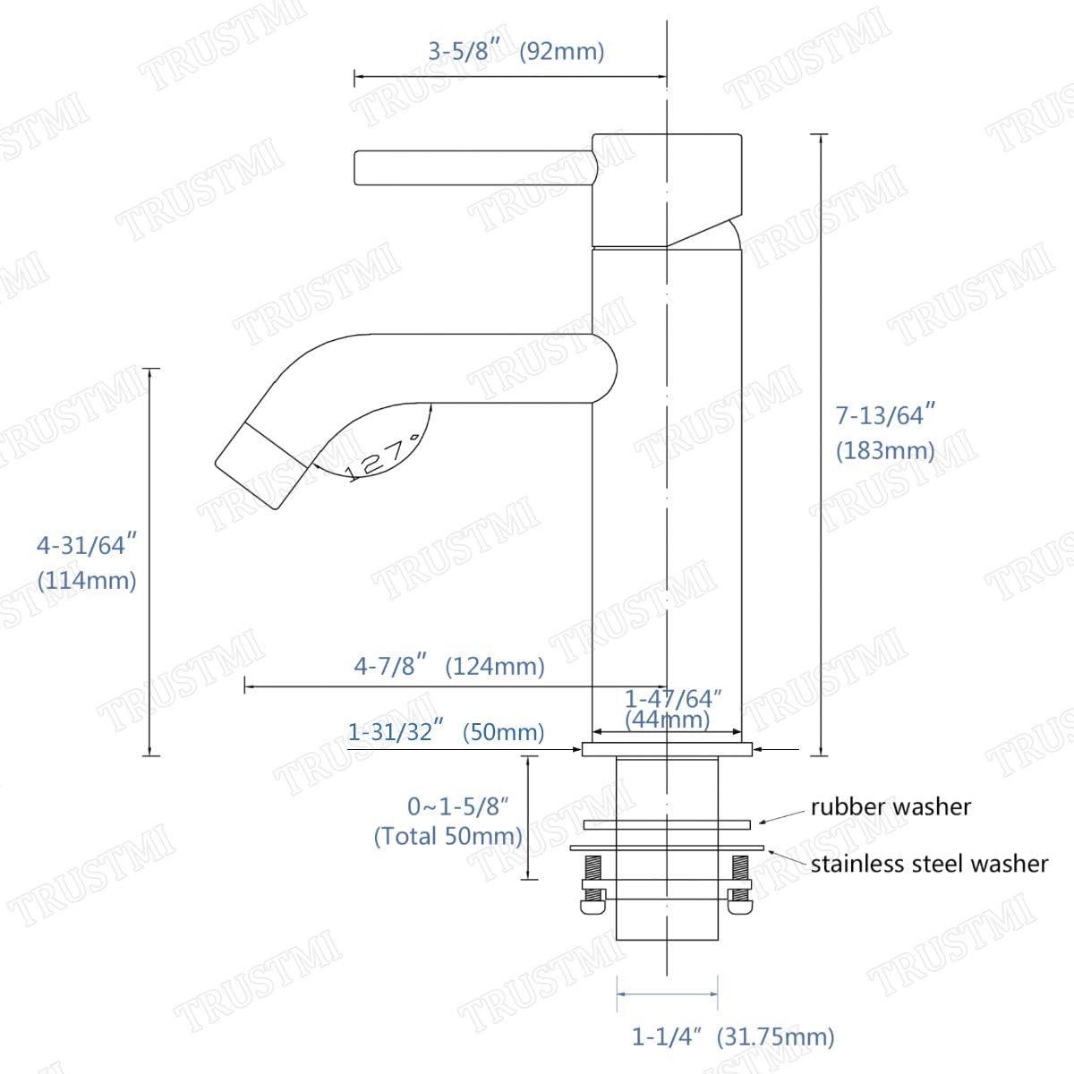 Brushed Gold Brass Single Handle Bathroom Faucet