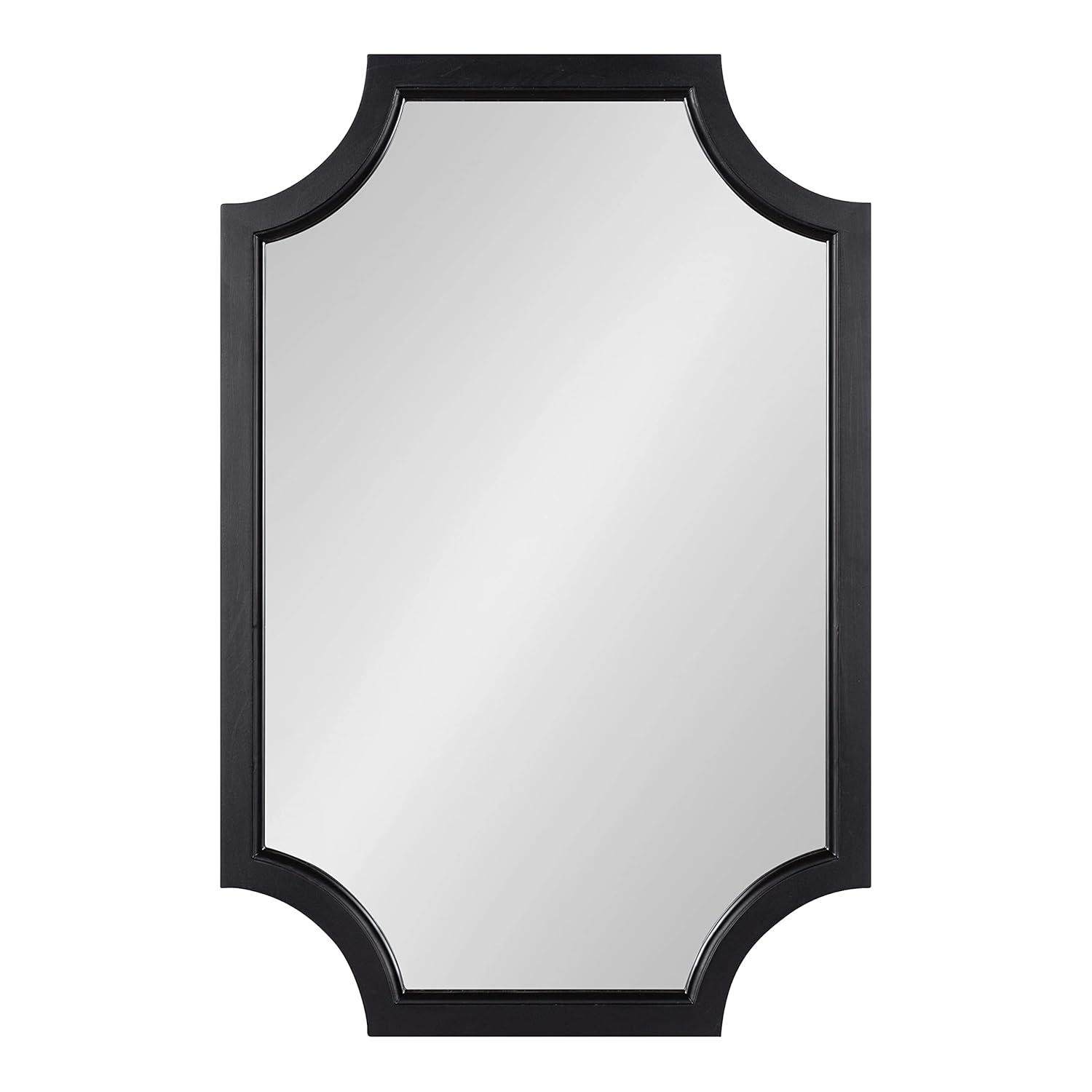 20" x 30" Hogan Scallop Wall Mirror Black - Kate & Laurel All Things Decor: MDF Frame, Easy Wall Mount