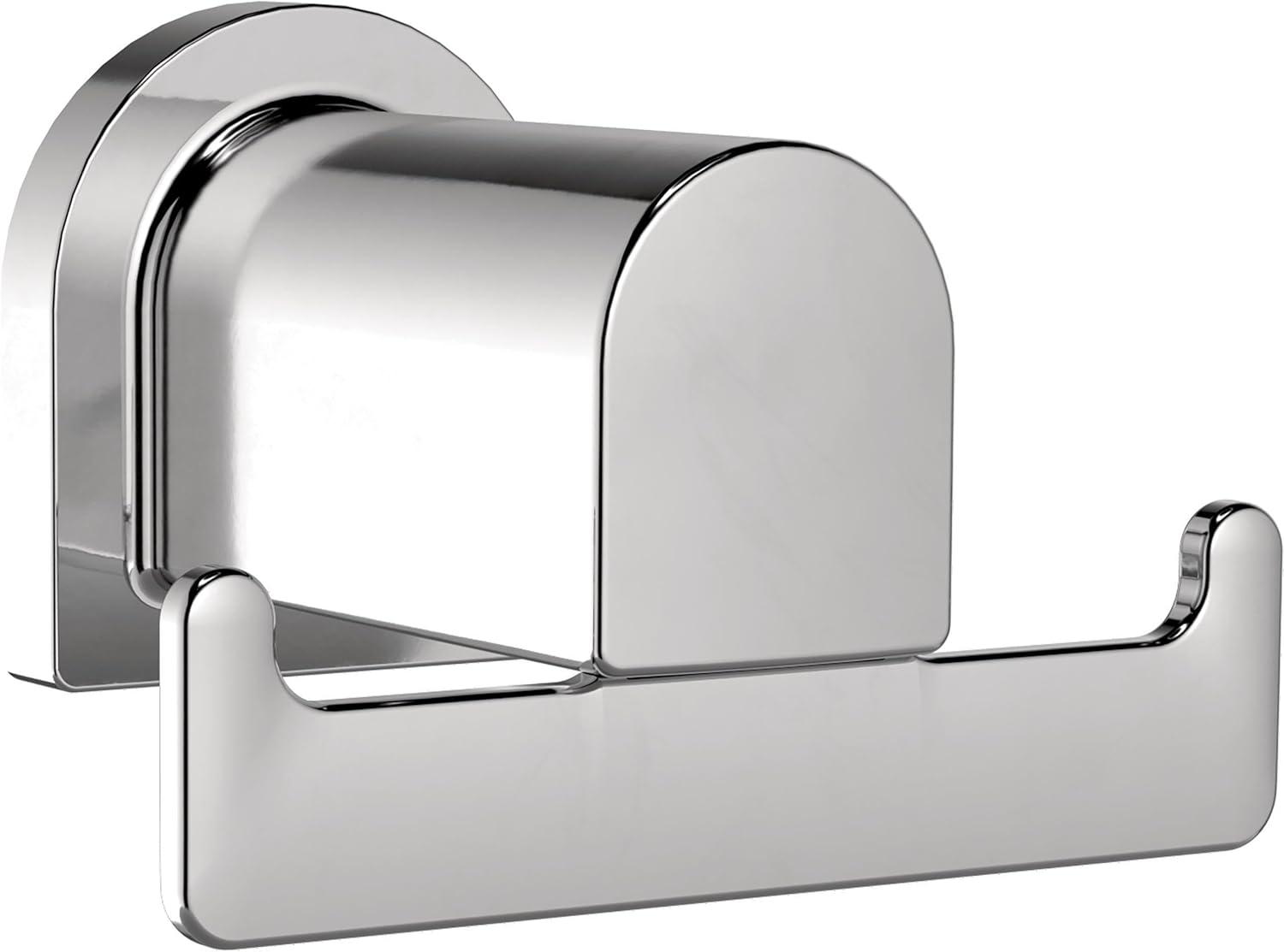 Polished Chrome Modern Double Towel Hook