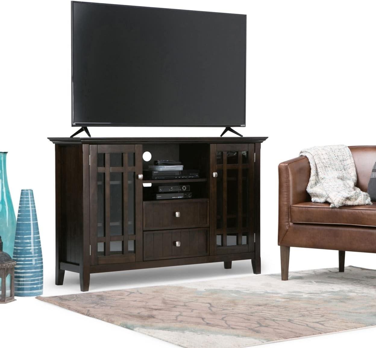 Bedford 53" Dark Tobacco Solid Wood Transitional Media Stand