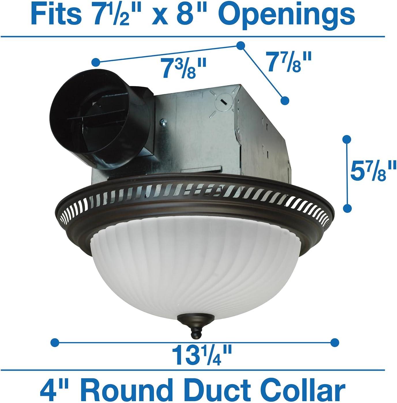 Air King DRLC701 Round Bath Fan with Light Bronze