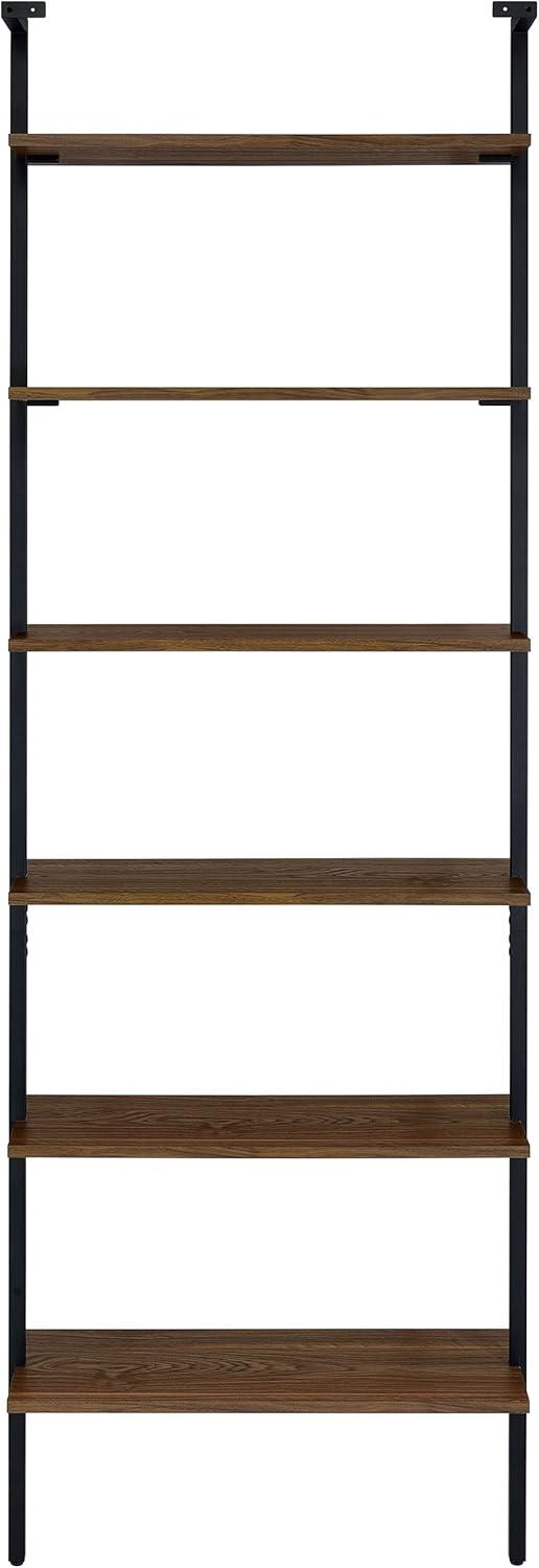 Owens 31-inch 6-shelf Wall Bookshelf Walnut