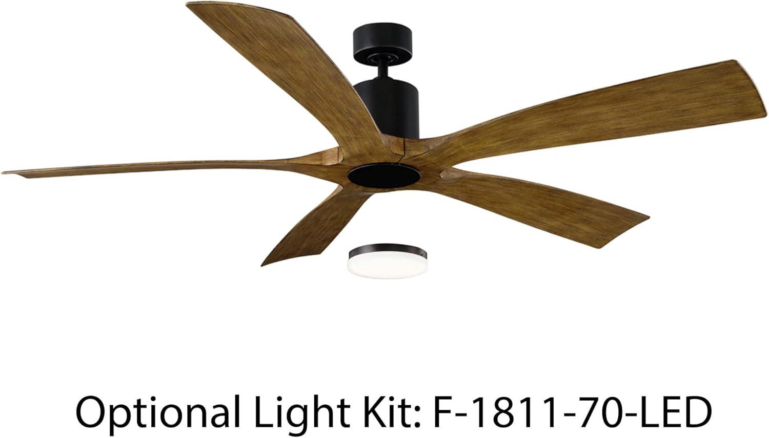 Matte Black Aviator 5 LED Ceiling Fan Light Kit