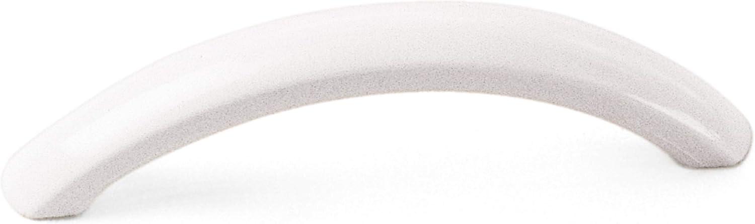 White Plastic Arch Cabinet Pull with Mounting Hardware