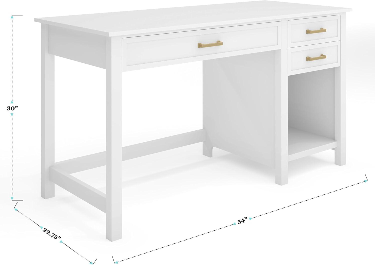Martha Stewart Martha Stewart Hutton Shaker Style Home Office Desk With 2 Side Drawers