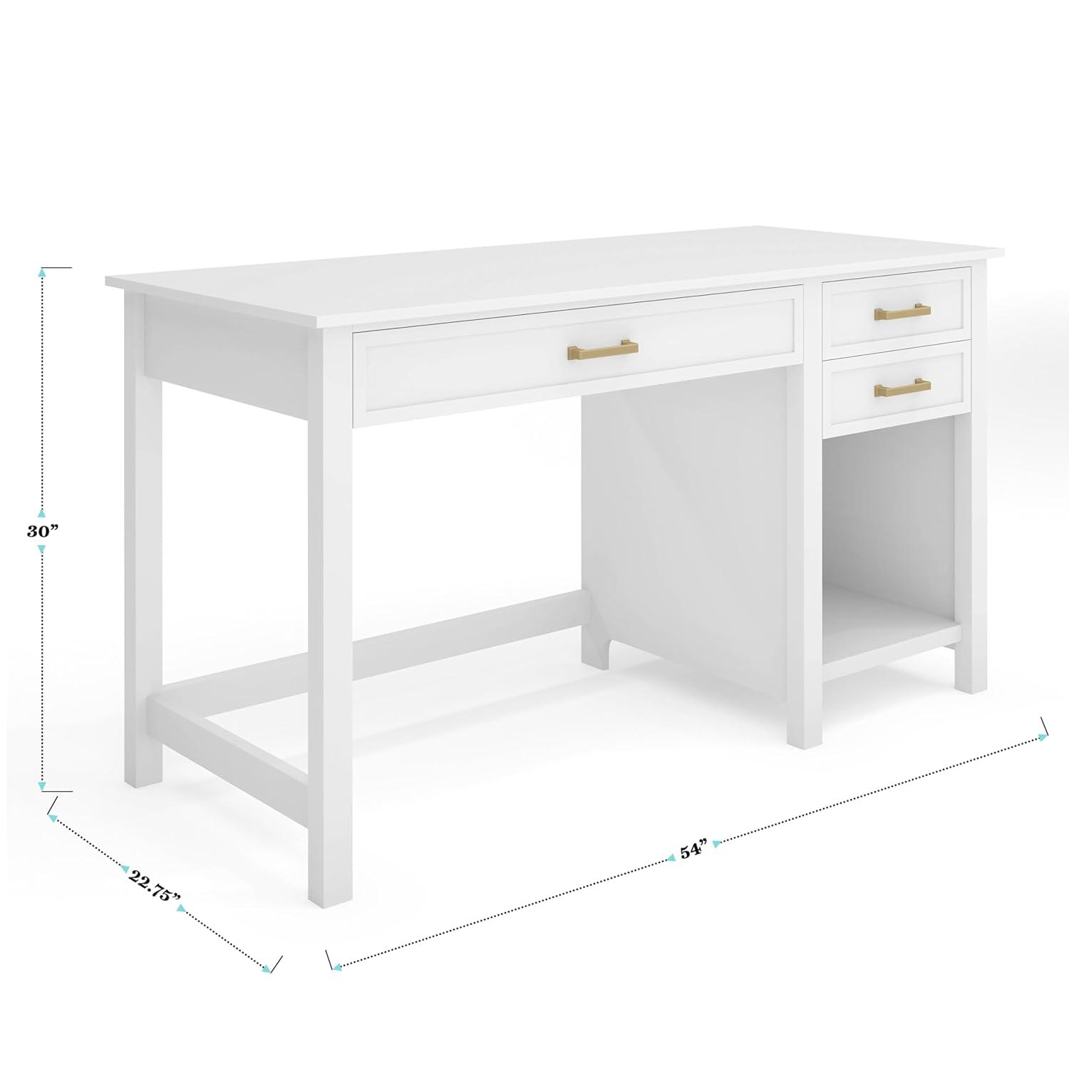 Martha Stewart Martha Stewart Hutton Shaker Style Home Office Desk With 2 Side Drawers