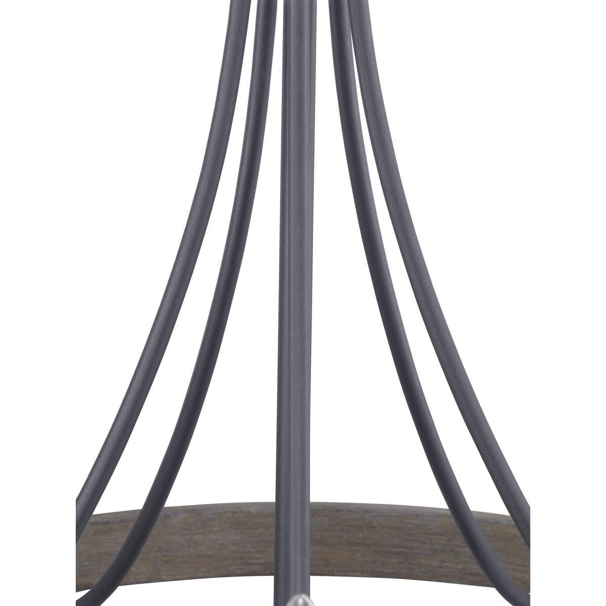 Progress Lighting Gulliver 5-Light Chandelier, Graphite Finish, Wood Grained Texture Shade