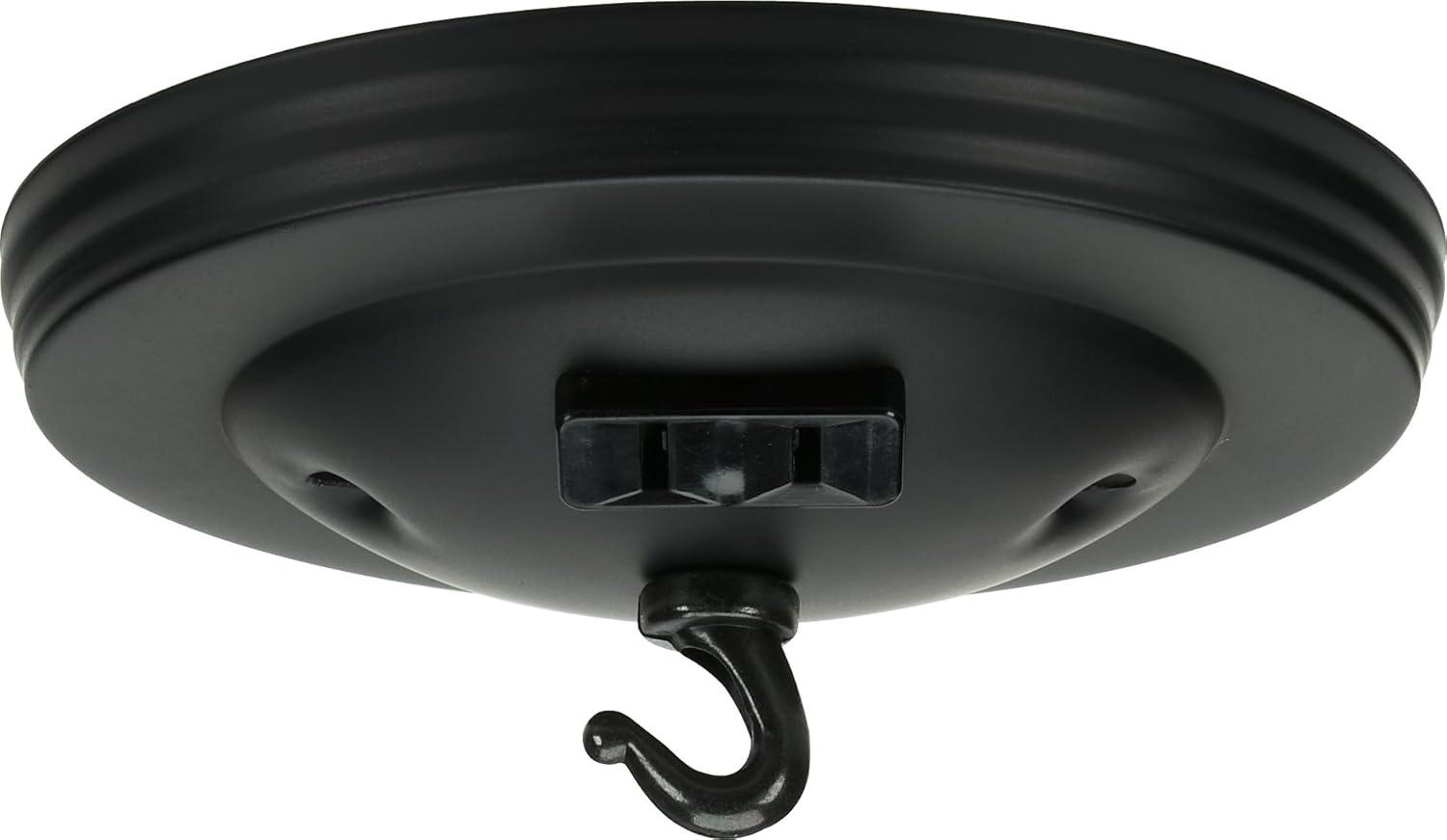 Black Glass LED Ceiling Canopy Kit with Hook