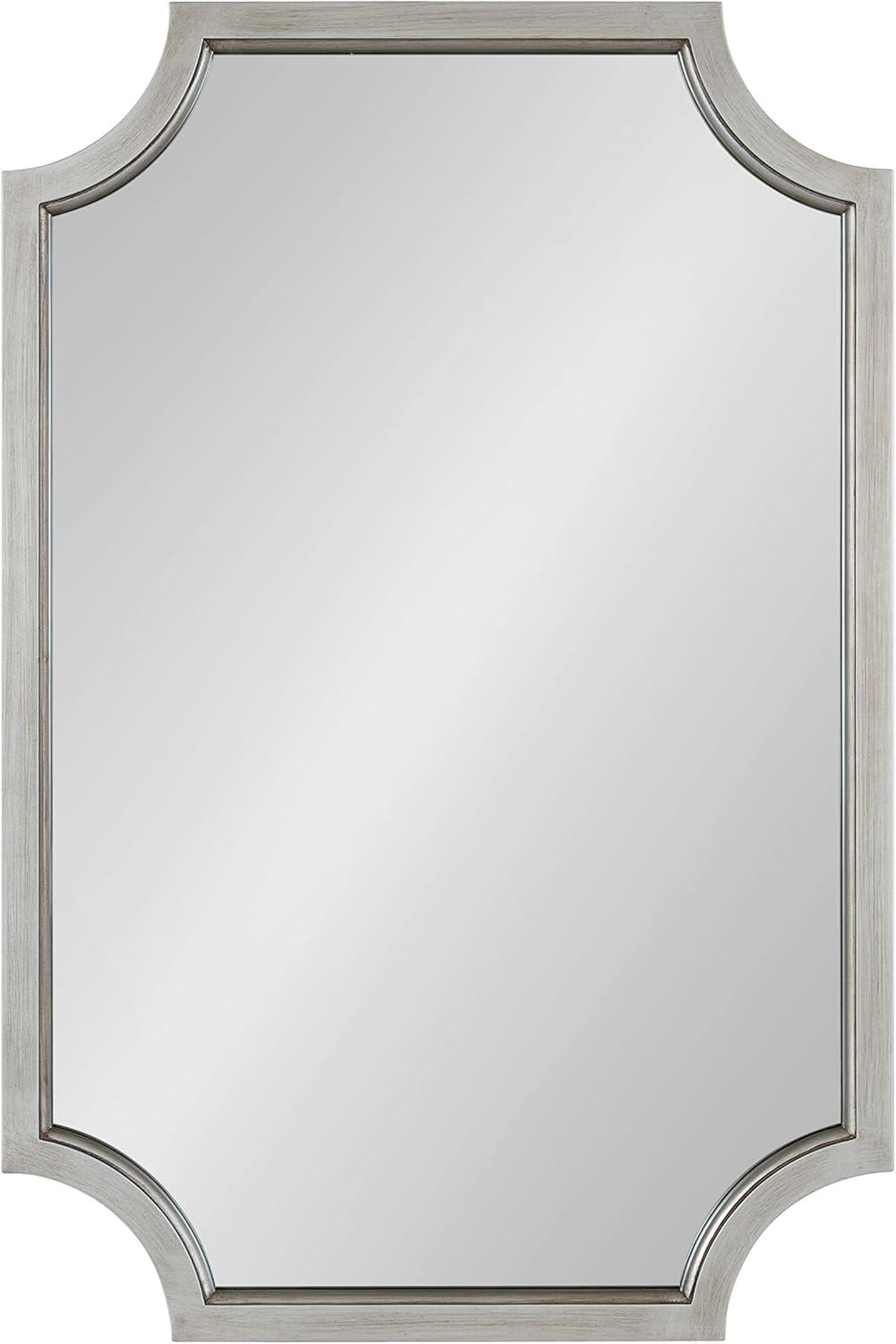 Kate and Laurel Hogan Scalloped MDF Scallop Mirror, 24x36, Silver
