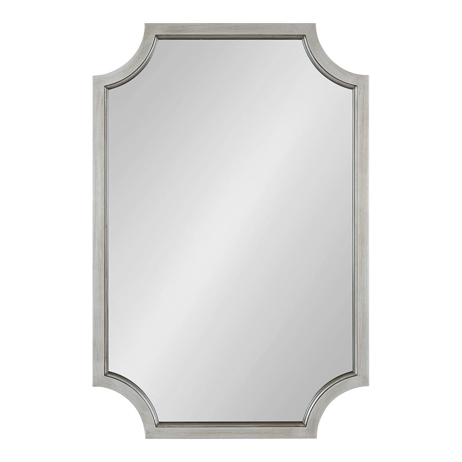 Kate and Laurel Hogan Scalloped MDF Scallop Mirror, 24x36, Silver