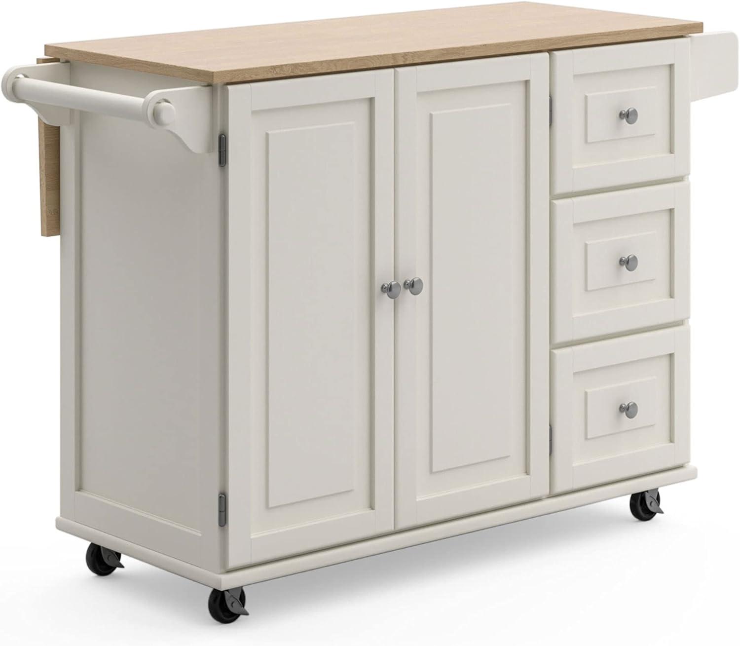 Dolly Madison Kitchen Cart with Wood Top by Homestyles