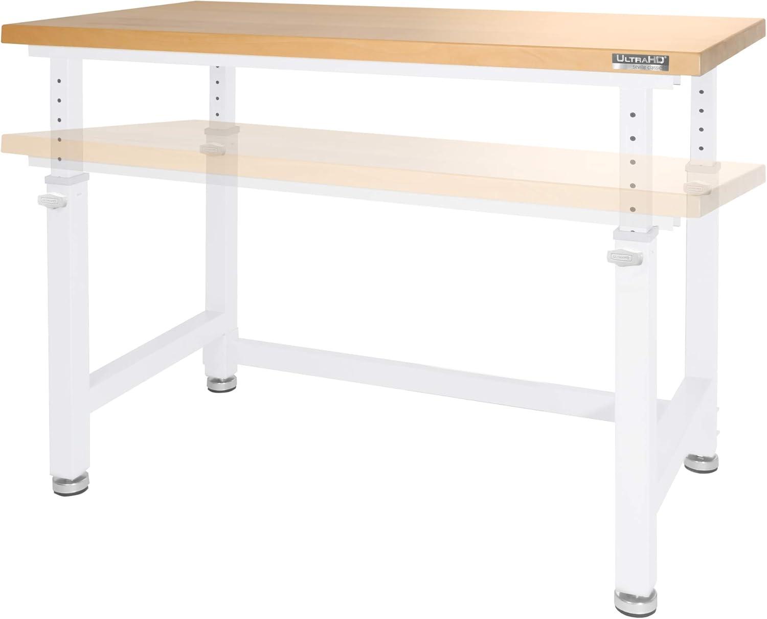 Seville Classics UltraHD Adjustable Height Workbench, 48" W x 24" D x 28.5" - 42" H