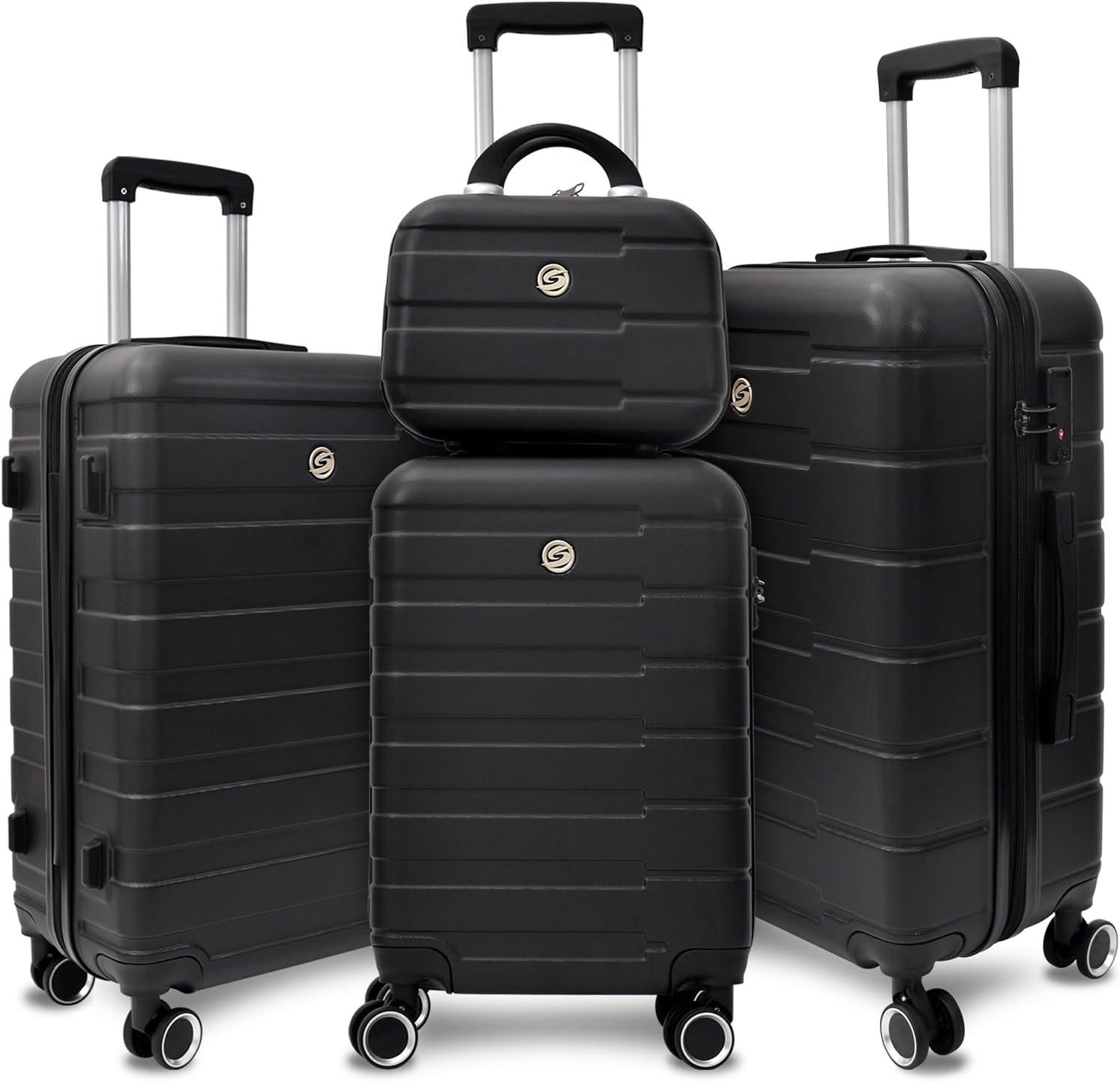 Homeika 3 Piece Luggage Sets, Hardside Suitcase Set with TSA Lock, Multi-Size Hardside Luggage with Spinner Wheels for Travel Trips Business,Purple (20"/24"/28")