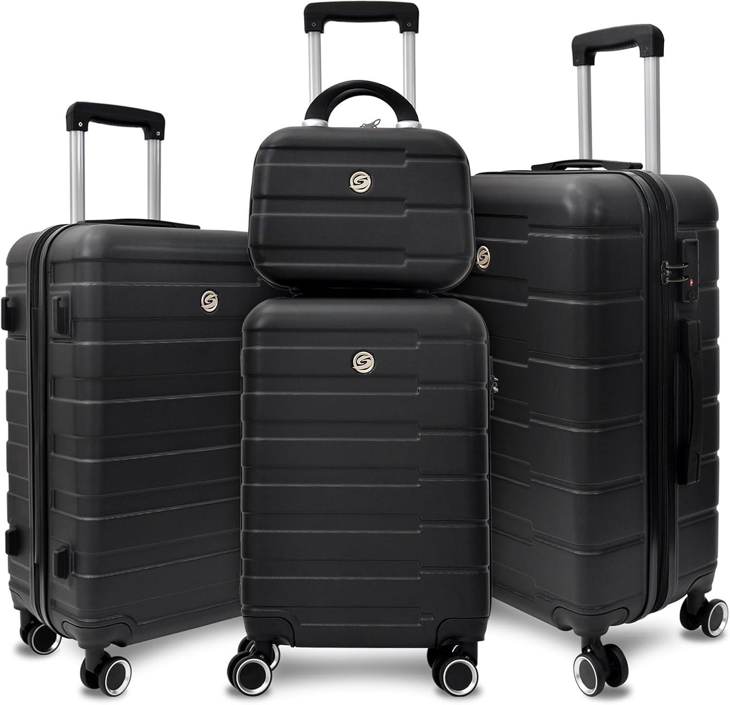 Homeika 3 Piece Luggage Sets, Hardside Suitcase Set with TSA Lock, Multi-Size Hardside Luggage with Spinner Wheels for Travel Trips Business,Purple (20"/24"/28")