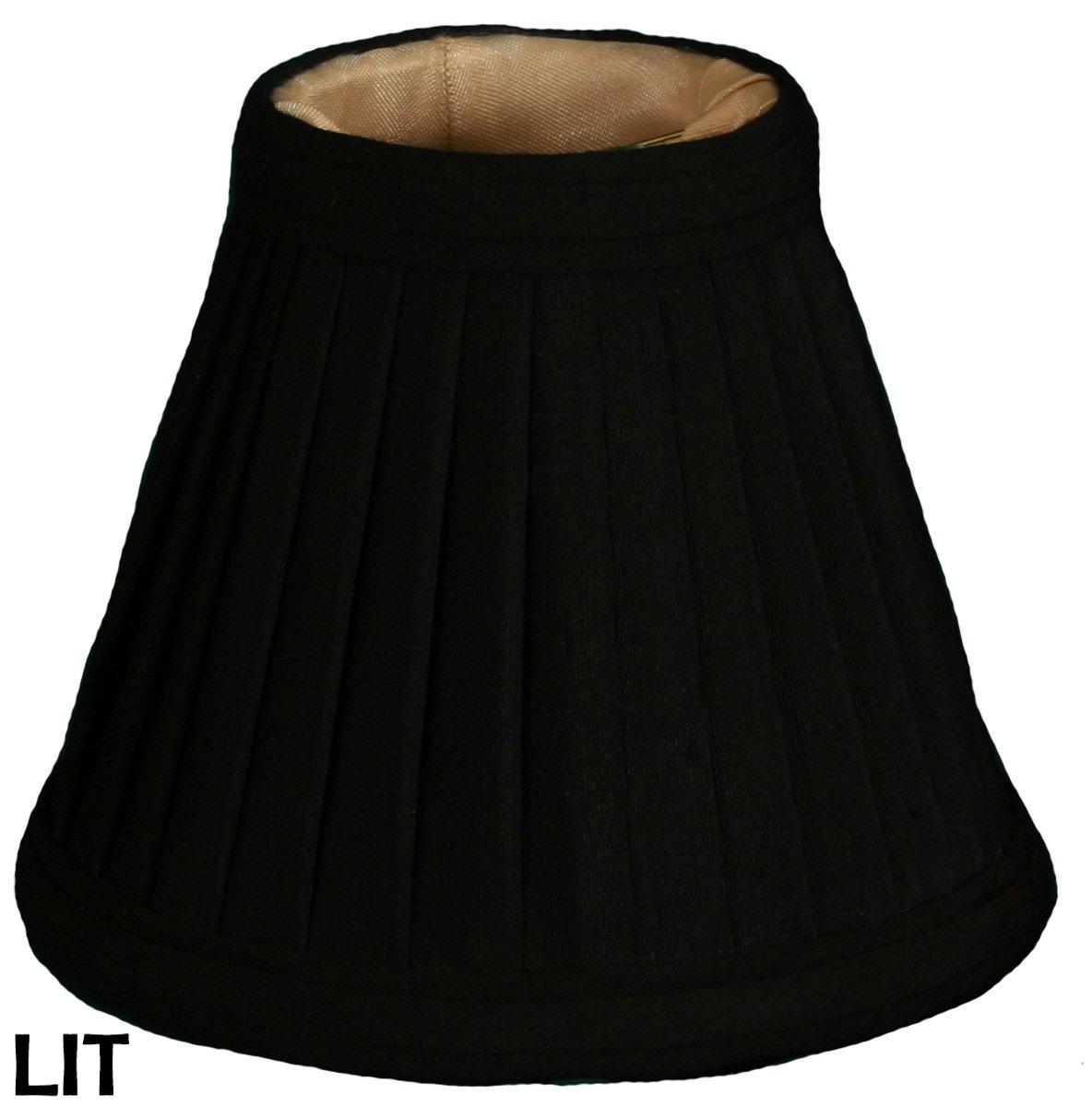 Royal Designs, Inc. Pleated Empire Chandelier Shade CS-111BLK/GL-6, Black with Gold, 2.5 x 5 x 4.25, Pack of 6