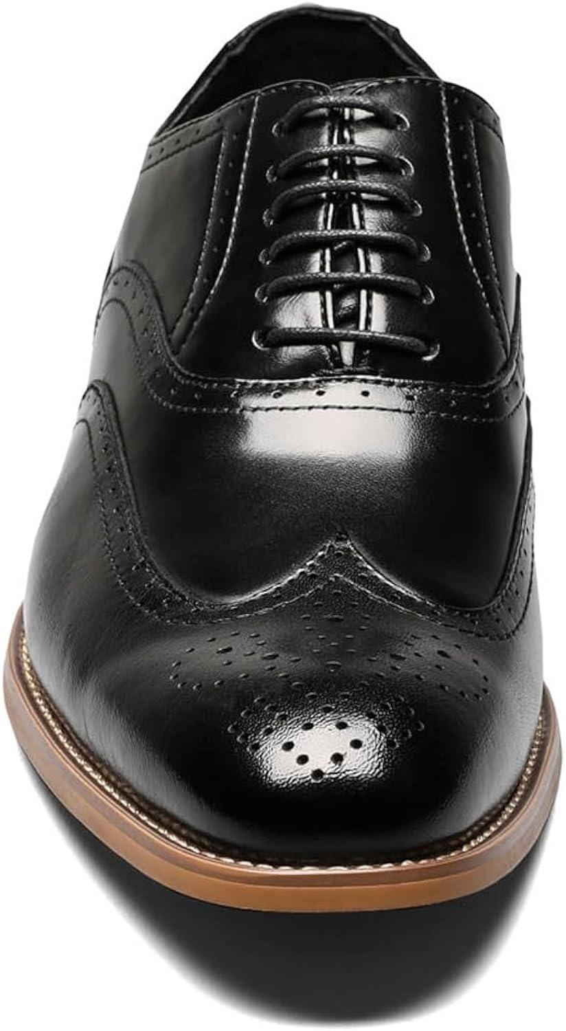 Men's Black Genuine Leather Lace-up Formal Oxford Shoes