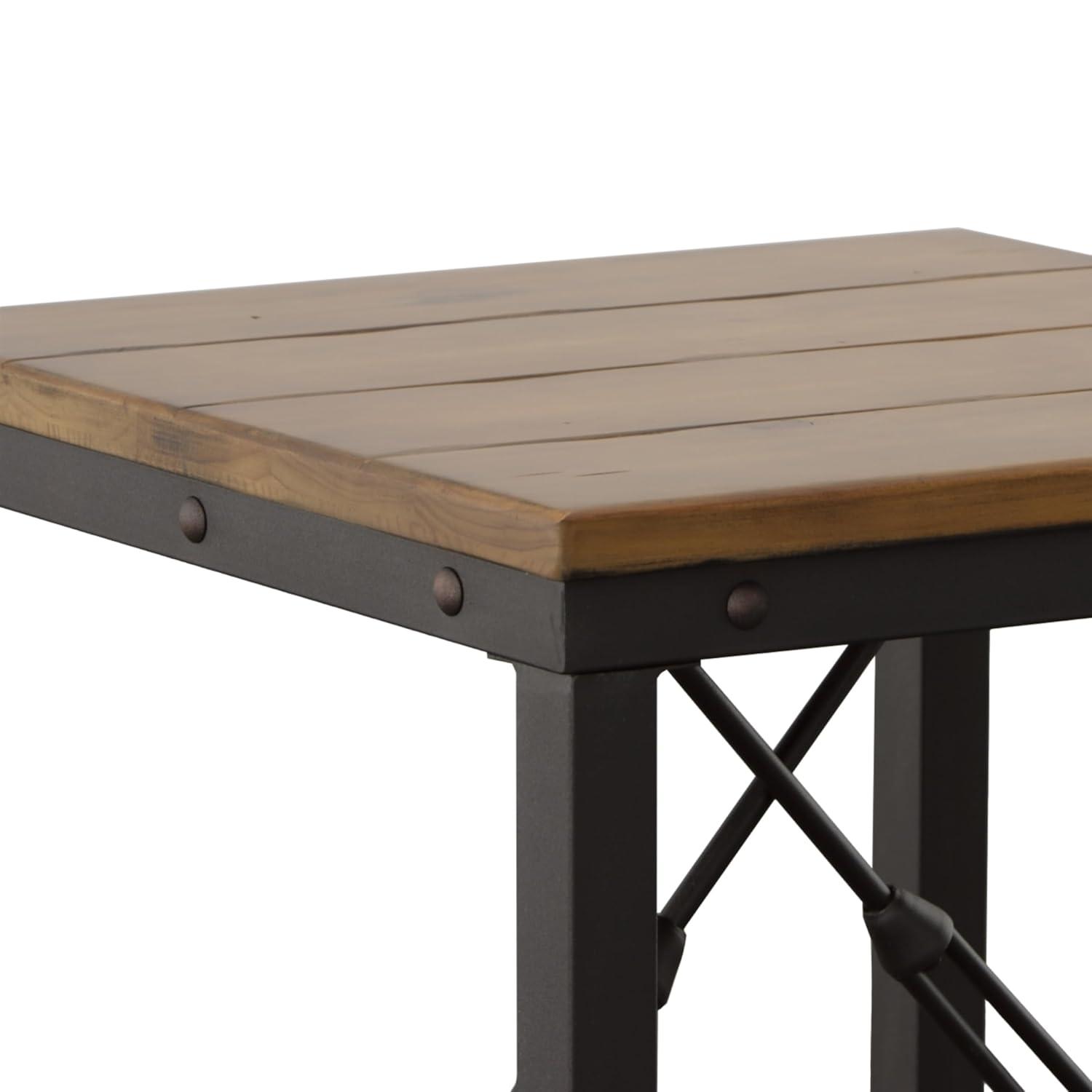 Ashford End Table Antique Honey - Steve Silver Co.: Industrial Style, Pine Veneer, Engineered Hardwoods