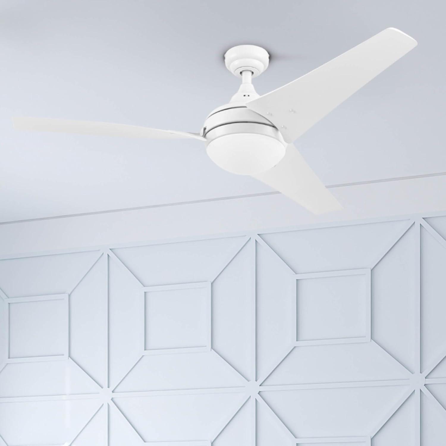 Prominence Home 51873-45 52 in. Remote Control Contemporary Indoor LED Ceiling Fan with Light - White