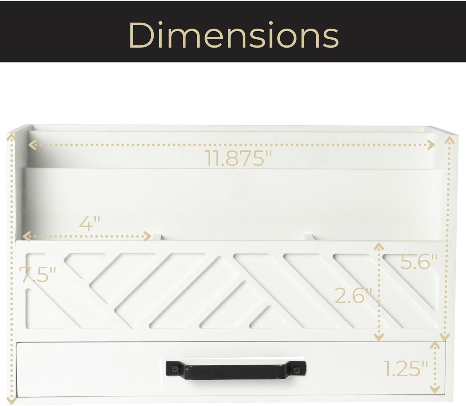 BEACHWATER POOL & SPA, LLC Mail Organizer Countertop Kitchen - Wood Desk Organizer Storage With Drawer - Mail Sorter Organizer Or Bill Organizer For Desk - Farmhouse Desk Organizer Accessories - Mail Basket For Counter