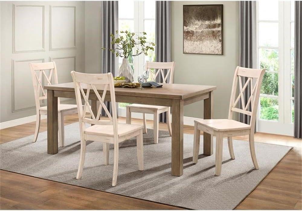 Lexicon Janina Contemporary Wood Dining Room Side Chair in White (Set of 2)